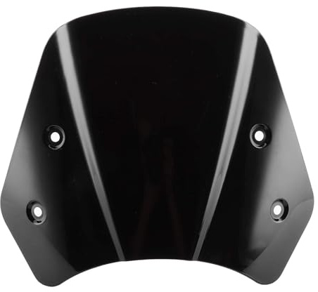 Aramox Windschutzscheiben Windabweiser Motorrad windschild Roller, Universal Motorrad Windschutzscheiben Windabweiser Bildschirm mit Montagehalterung für 5-7 Zoll(Schwarz)