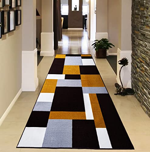 PHP Door Mats - Runner Rug Carpet Mat for Every Season Bedroom Living Room Hallway Kitchen Front Door Entrance Décor (Brown Beige, 60 x 220 cm - X Long Runner)