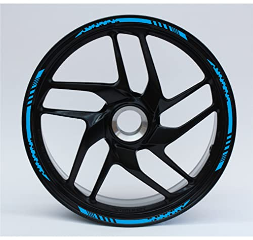 Adesivi per cerchi moto 17'' POLLICI SET COMPLETO 16 STRISCE stickers cerchioni strisce bordo strips ruote Colore a scelta COD.D0001(BLU 53)