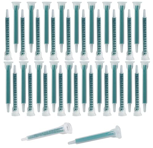 40pieces Epoxy Mixing Nozzle Static Mixing Nozzle Adhesive Cartridges Tip for 50ml/1.7oz (1:1/1:2ratio) 16 Element