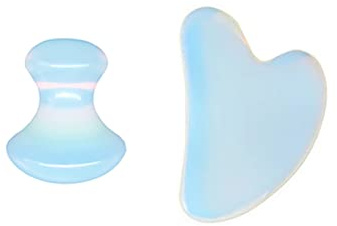 Opalite Rouleau de jade pour le visage et gua sha Masseur à gouache naturelle type 03