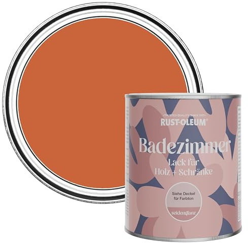 Rust-Oleum Orange Moisture Resistant Bathroom Wood and Cabinet Paint in Satin Finish - Tiger Tea 750ml
