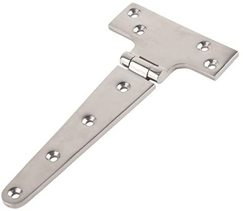 Stainless Steel Hinge, T Shape Ship Accessories 316 Stainless Steel Antioxygen T Hinge Ship Mirror Polished Ship Hinges for Hanging Cabinet Doors, Garden Gates, Wooden Cases (Large)