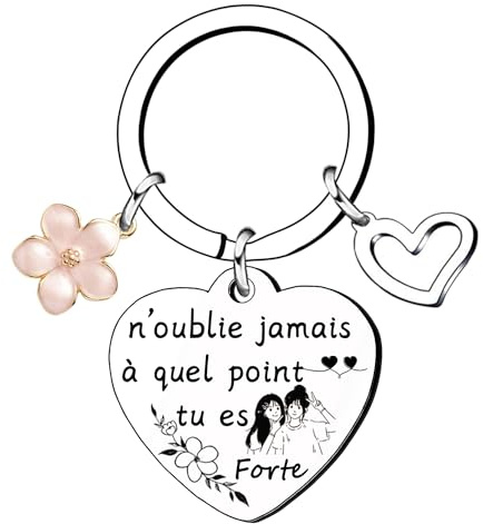 QTZXZX Cadeau De Courage Porte Cle Femme Amie De Motivation Femme D'encouragement Persévérance Porte-clés Inspirant Cadeau Anniversaire (4)