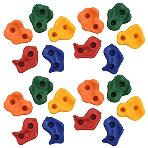 GuyAna Klettersteine 20 STK. Mehrfarbig PE Kletterwand Kinder Klettergriffe Outdoor