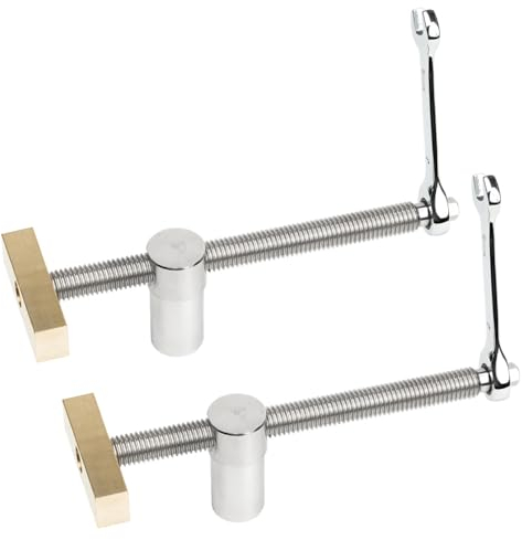 2Pcs Extra Long Bench Dog Clamps for 20mm Hole, DIY Positioning Woodworking Adjustable Desktop Clips, Fixture Vise Benches Joinery Carpenter Tool for Woodworking Silver