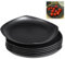 MININUSI 6 Pezzi Piatti in Plastica Nera,Piatti in Plastica Dura 24,5 cm,Piatti da Dessert Piatto,Piano Leggera Piatti in Polipropilene,Infrangibile Piatti in Plastica Nera Lavabili in Lavastoviglie