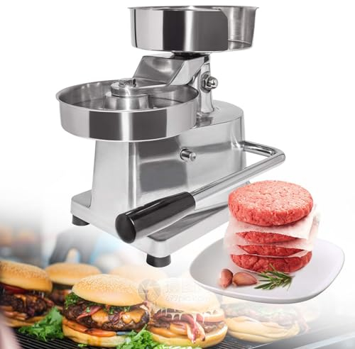 Aredwhiterui Macchina Professionale per Hamburger - Pressa per Hamburger in Acciaio Inossidabile con 500 Carte per Patty - Utensile da Cucina Resistente per Polpette dalla Forma Perfetta