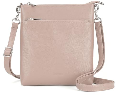 befen Echtleder Umhängetasche Damen Mittelgroß, Handtasche Damen Leder mit Handyfach, Klein Crossbody Bag Handytasche zum Umhängen mit Verstellbar Abnehmbar Schultergurt