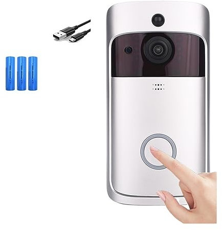 nmbhus Videocitofono IP Intelligente WIFI Videocitofono Campanello For Porte WIFI Telecamera For Campanello Allarme IR Telecamere Di Sicurezza Wireless(Size:Option 2)