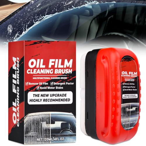 Automotive Oil Film Cleaning Brush, Detergente per Vetri Auto, Rimuovi Pellicole D'olio per Vetri, Potente Detergente per Parabrezza e Rimozione della Pellicola d'olio, Turmeric Kojic Acid Exfoliating