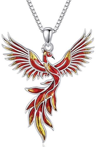HUKKUN Axolotl/phénix/game barbé/libellule/étoile de mer/renard/girafe/empreintes de pattes/cochon d'Inde/loutre/canard/abeille/raton laveur Collier en argent sterling avec pendentif animal pour