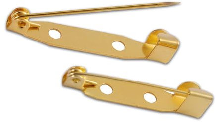 50 spille di sicurezza da 30 mm, con chiusura sul dorso dell'ago per carta d'identità, carte di nome, etichette fai da te, colore oro