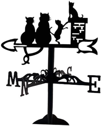 Kleine Wetterfahne aus Metall für den Außenbereich, Katze