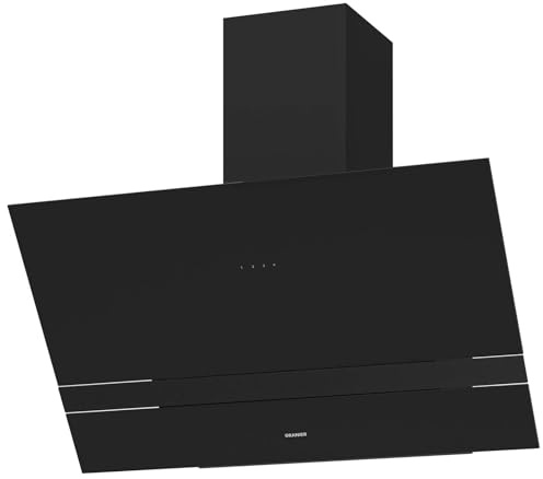Oranier Kopffrei-Umluft-Wandhaube 90 cm - schwarze Dunstabzugshaube LED Anzeige weiß - Kopffreihaube mit 3 Leistungsstufen - Touch-Control - ALIS90S2