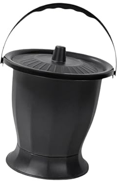 Harilla Poud d'urinoir d'urinoir, pot de chambre avec couvercle, pot d'urinoir au lit, crachage de seau d'urinoir, seau de chambre pour femmes hommes enfants, Noir