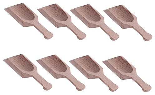 Garneck 8 Cucharas De Té De Madera De Haya Pala De Sal Para Teteras Mango Plano