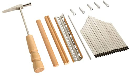 SECFOU Kalimba Schlüsselersatzset 17 Tasten und Metall Selbstgemacht Zubehör für Daumenklavier mit Stimmhammer für Reparatur und Geschenk