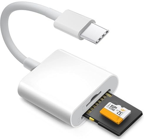 Apple USB-C SD Kartenleser für iPhone 15 16 17 Serie, MFi-zertifizierter Typ C SD und MicroSD Speicherkartenadapter High-Speed für MacBook Pro/Air, iMac, iPad, Trail Camera Viewer, Plug and Play