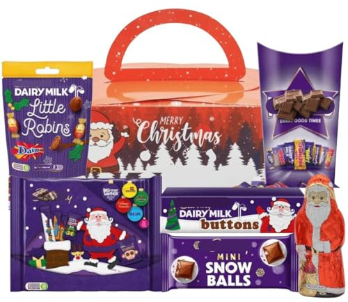 Cadburys Chocolate Gift Box - Bulk Sharing for Kids & Adults - Includes Heroes Little Robins Selection Box Snow Balls- Family Sharing Hamper- Valentine Birthday Gift