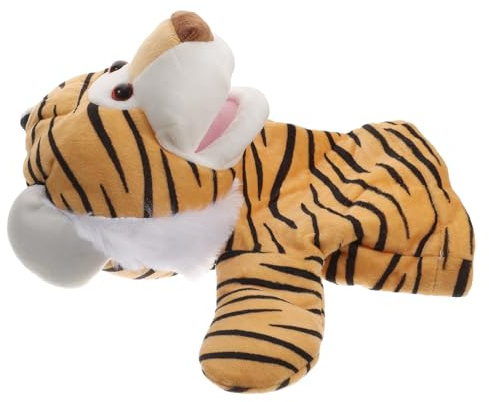NOLITOY Handpuppe Tiger Aus Weichem Plüsch Mit Beweglichem Mund Für Kinder Puppentheater Und Pädagogisches Lernspielzeug