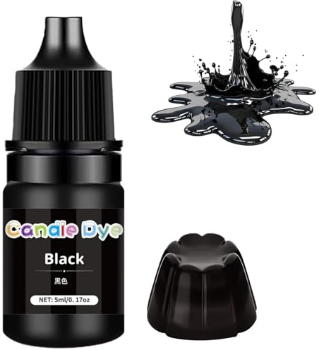Tintura per candele, tintura liquida per cera di soia, tintura per realizzare candele, colorante per sapone concentrato per bagno, saponi fatti a mano, melma, artigianato # nero