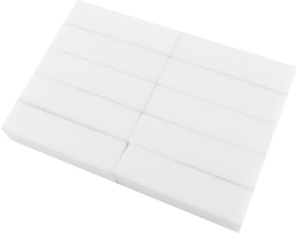 TOVINANNA Bloque Pulidor de Esponja para Uñas Grano 120 de Cuatro Lados, Portátil y Blanco, Adecuado para Manicura DIY en Casa, Pack de 10 Piezas