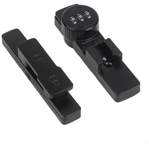 Serrure à mot de passe pour porte coulissante avec combinaison à 3 chiffres pour portes coulissantes, salle de bain, jardin, fenêtre, intérieur