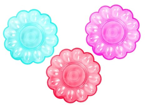 VALICLUD Vassoi Portauova Pasquali 3 Pezzi in Plastica Resistente, Organizer Multi-griglia Compatto per Frigorifero, Piatto Salva-spazio per Conservazione e Protezione Uova Colore Casuale