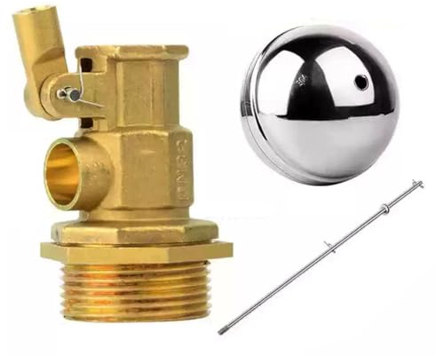1 Stück Messing-Schwimmerventil – 1/2 Zoll, 3/4 Zoll, 1 Zoll und 1-1/2 Zoll Kalt- und Warmwassertank, schwimmendes Kugelventil for Zisterne/Ausdehnungsgefäße(3/4inch)