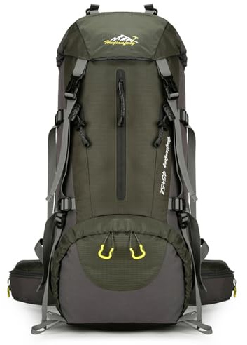 Jemsia 50L Waterproof Hiking Backpack for Men Women, Lightweight Trekking Backpack with Rain Cover, Large Camping Rucksack for Outdoor Sports Travel Hiking Cycling Climbing Mountaineering