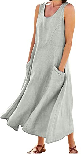 Vestito Donna Estivo Abiti Estivi Donna Abito Cotone da Mare Maniche Corte Lunghi Taglie Forti Vestiti Vestitino Curvy Elegante Casa Copricostume Corto XS Midi Lungo Spiaggia Primaverile Moda Comodi