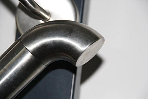 Edelstahlhandlauf V2A Korn 240 geschliffen bis 6000mm / 6 Meter am Stück 42,4 2500 mm - 3 Halter Bogen mit geraden Abschluss
