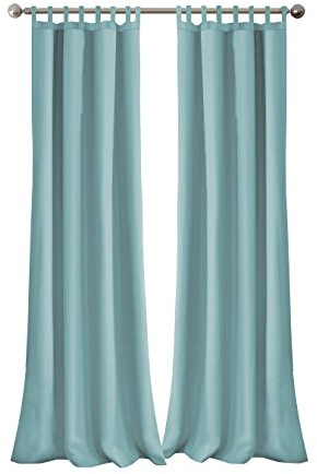 Elrene Home Fashions Matine Weatherproof Tab-Top Indoor/Outdoor Solid Color Curtain Panel for Porch, Pergola, Patio, Deck, 52”W x 108”L, Mineral