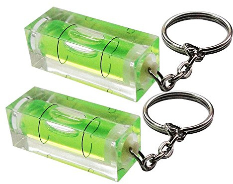 Rkgifts Porte-clés Mini niveau à bulle Outil Gadget de bricolage fantaisie Cadeau (2 Axes), Mini spirit level (2 pack)