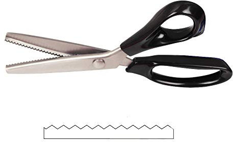 Profesional tijeras de costura dentadas Craft - profesional de acero inoxidable tijeras dentadas Zig Zag - para bordar, coser, costura, tejido y papel, de corte costura y tapicería, serrated - 3MM
