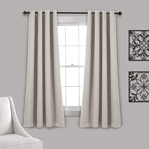 Lush Decor Paneles de cortinas opacas aislantes para ventana, par, 52 pulgadas de ancho x 63 pulgadas de largo, trigo, diseño clásico y moderno, decoración elegante para ventana, cortinas para sala de