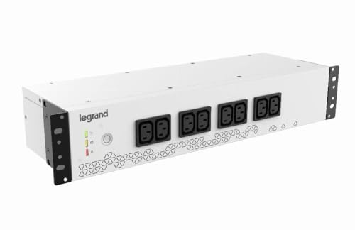 LEGRAND, 19 tum rack PDU med integr. USV-system, 800VA – 480 W, 1-fas 230 V med 8 x IEC-grenuttag för 19-tums rack/strömfördelningsskåp, överbryggningstid upp till max 15 minuter, 310331