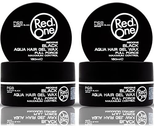 Redone Cire Aquatique Coiffante Noir 150 ml | Maintien Supplémentaire | Pour Hommes et Femmes | Aspect Brillant Longue Durée | Parfum Cerise | Contrôle Maximum | Lot de 2