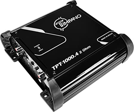 Timpano Amplificateur audio compact 4 canaux TPT1000.4 pour voiture - 4 x 260 Watts à 2 Ohms - Haute puissance stéréo 12 volts Gamme complète Classe D Amp pontable