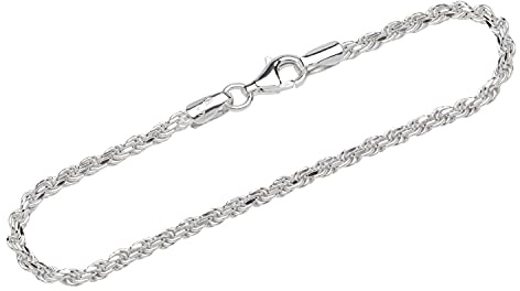 NKlaus Armband 925 Sterlingsilber, Kordelkette, für Herren, 19cm, 1 Stück | Breite: 2,9mm; Gewicht: 5,6g