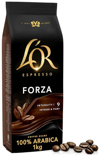 L'OR Espresso Forza Café en Grano Natural 100% Arábica | 1000g | Intensidad 9, 100% Natural