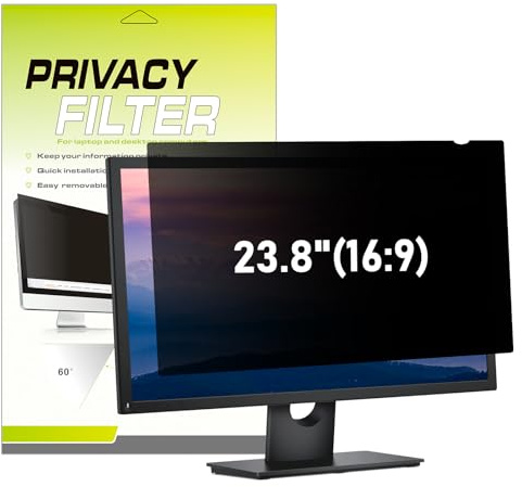 LAMA 23.8 Inch Computer Privacy Screen Filter, Universal Computer Monitor Privacy Filters (WxH:20.78*11.69), Anti-Spy/Anti-Scratch/Anti-Glare Protector for Widescreen Monitors(16:9)