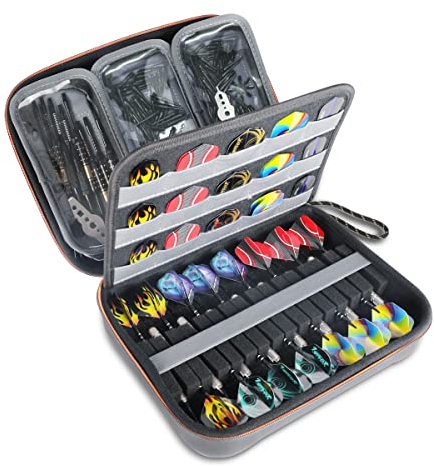 USA GEAR XL Halbhartschalen-Dart tasche – Dart-Koffer set für Darts (15), Dartspitzen, darts pfeile, Dartflüge und mehr Dartzubehör – kompatibel mit dartpfeile metallspitze und dartpfeile Weiche Tipps