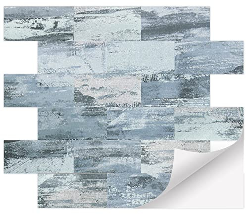 Froadp 30x30cm PVC Fliesenaufkleber Selbstklebende Klebefliesen Set Klebefolie Fliesen Spritzschutz Fliesenoptik Wandschutzfolie Kacheldekor Fliesenfolie für Küche Bad (Prägung Muster C, 10 Stück)