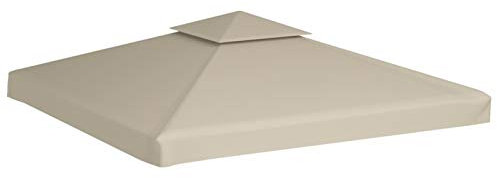 Keketa Homgoday 3x3m Beige PVC beschichtetes Ersatzdach für quadratischen Pavillon mit Kaminabzug - 310 g/m² Model40875