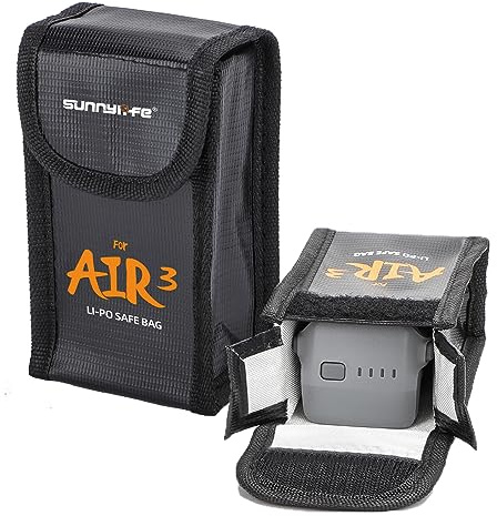 MotuTech Feuerfeste Tasche für Lipo-Akku für DJI Air 3 Akkus, Zubehör Prorection, Für 1 Akku, Explosionsgeschützter Bezug