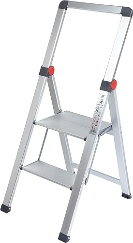 Alu Klapptritt 2 Stufen Slim mit oberen Bügel