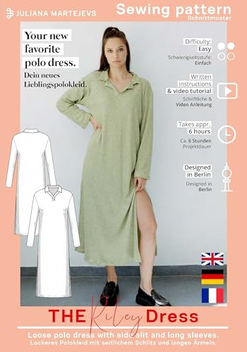 Schnittmuster Poloshirt Kleid Damen (Gr. XS-XXXL) Papierschnittmuster mit Nähanleitung zum Nähen
