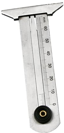 Calibro di profondità del battistrada, portatile, strumento di misurazione della profondità della filettatura degli pneumatici, in acciaio inox, per auto, camion, moto (0-60 mm)